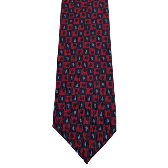 Cocktail Collection Other - Cocktail Collection Tequila Red Black Gray Geometric 100% Silk Mens Tie Necktie